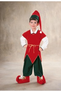 Elf Christmas Velvet Child Costume
