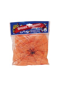 Orange Giant Spider Webbing 4m Halloween - Decor