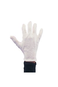 Mens White Cotton Adult Gloves - Accessory