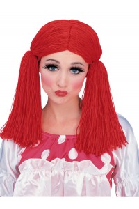 Rag Doll Halloween Girl Wig - Red Adult - Accessory