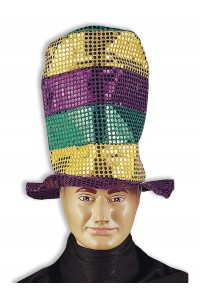 Sequin Stove Pipe Hat Mardi Gras - Accessory