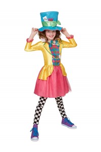Mad Hatter Alice In Wonderland Girls Large Polybag Deluxe Teen Costume