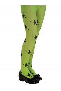 Green Glitter Witch Tights for Child - Accessory