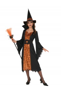 Orange & Black Witch Adult Costume