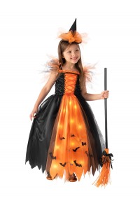 Orange Witch Light Up Child Costume
