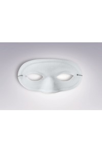 White Satin Domino Mask for Adult Mardi Gras - Accessory