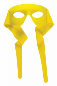 Hero Superheroes & Villains Mask With Rear Tie - Yellow for Adult - Accessory