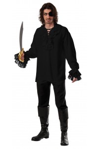 Ruffled Pirate Black Adult Shirt Ruffled Pirate Black Adult Shirt