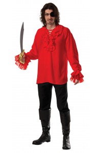 Ruffled Pirate Red Adult Shirt