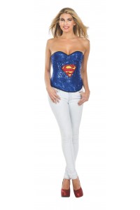 Supergirl Sequin Adult Corset
