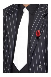 White Gangster Tie for Adult