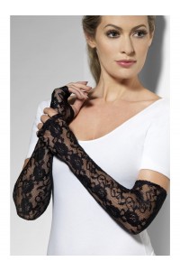 Fingerless Lace Gloves, Adult Mardi Gras