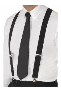 Black Elasticated Braces for Adult