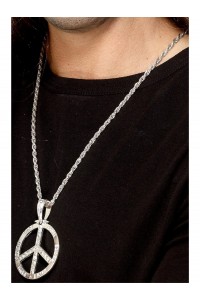 60s Peace Sign Hippie Medallion for Adult