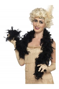 Black Feather Boa for Adult