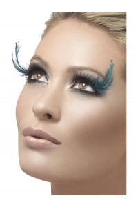 Eyelashes With Green Feather Plume for Adult