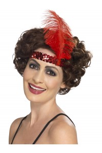 Flapper Red Headband for Adult