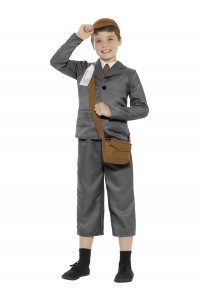 World War 2 Evacuee Boy Grey Child Costume