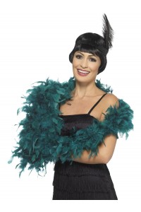 Teal Deluxe Feather Boa for Adult