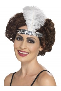 Flapper Silver Headband for Adult