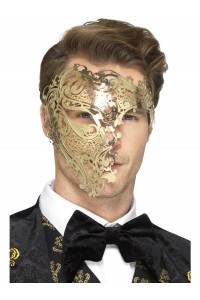 Filigree Phantom Metal Deluxe Mask for Adult