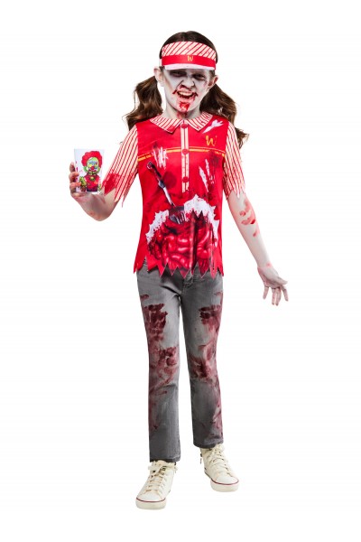 Zombie Burger Worker Child Costume