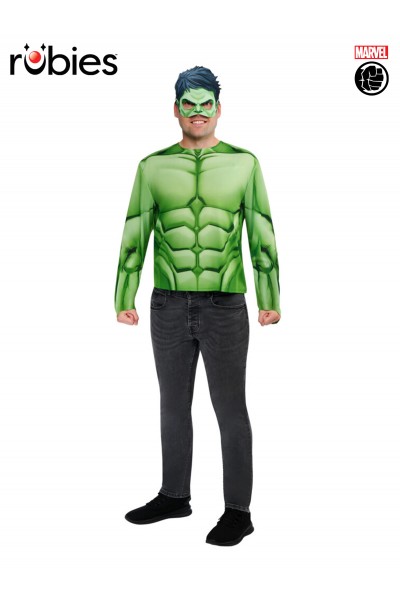 Hulk Costume Top & Mask for Adult
