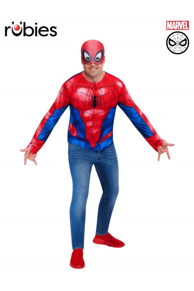 Spider-Man Costume Top & Mask for Adult
