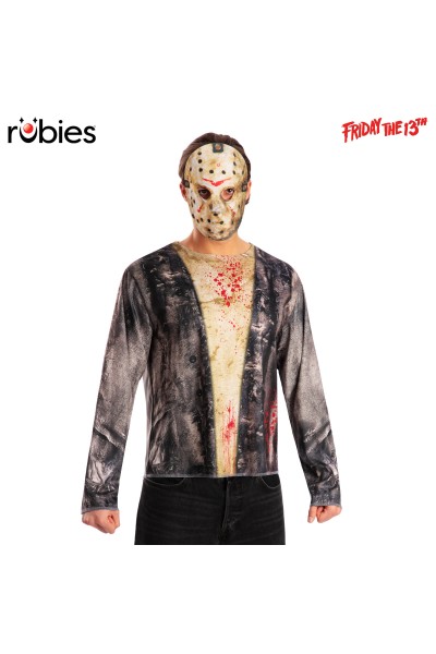 Jason Friday The 13th Costume Top & Mask for Adult