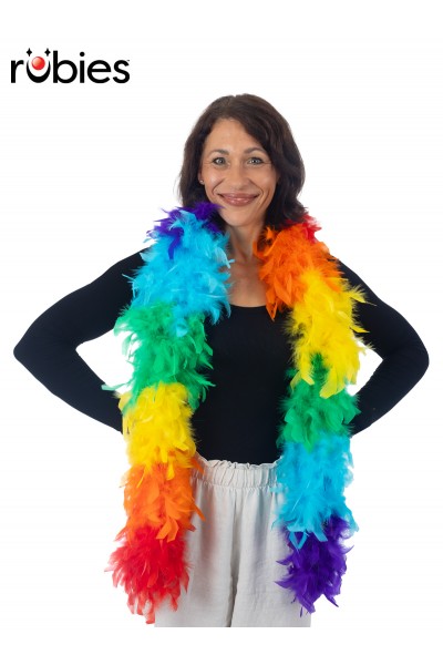 Rainbow Feather Boa Mardi Gras
