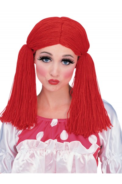 Rag Doll Halloween Girl Wig - Red Adult - Accessory