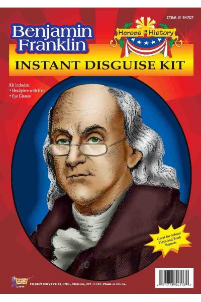Benjamin Franklin Celebrities Wig and Eyeglasses Adult Kit - Accessory