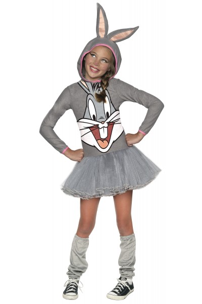Girls Bugs Bunny Hooded Costume Looney Tunes