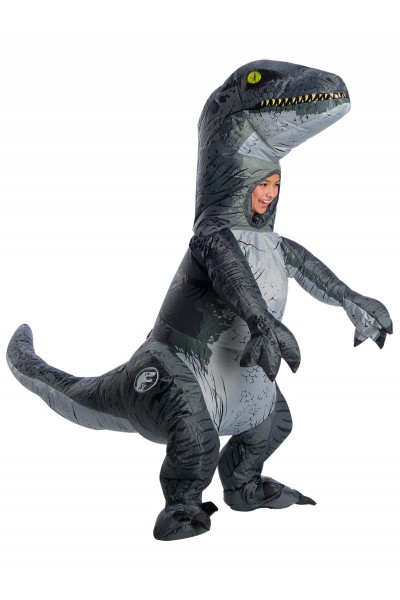 Velociraptor Blue Inflatable Child Costume With Sound