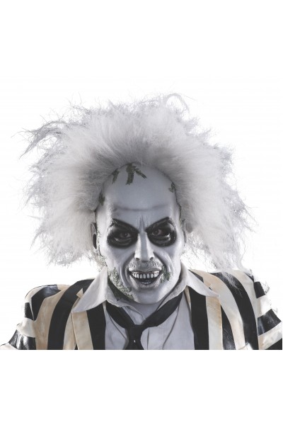 Beeetlejuice Overhead Mask With Hair for Adult
