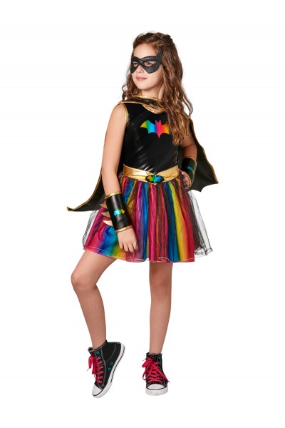 Kids Batgirl Rainbow Tutu Costume