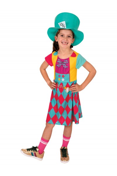 Mad Hatter Alice In Wonderland Girls Classic Child Costume