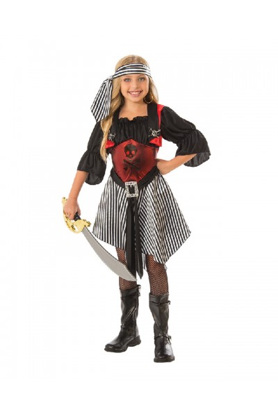 Girls Crimson Pirate Kids Costume