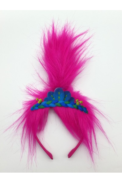Poppy Trolls 3 - Headband With Attached Hair