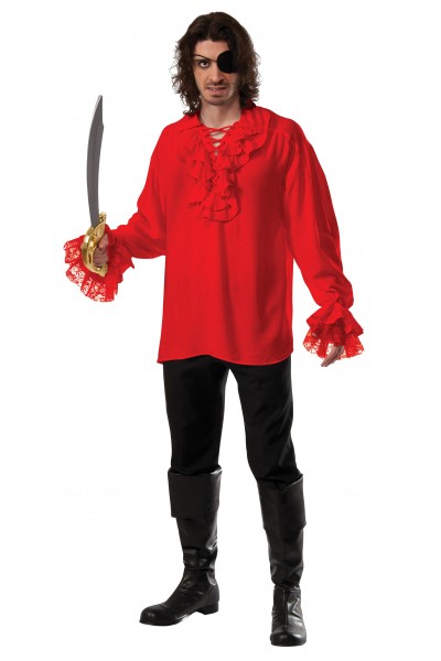 Ruffled Pirate Red Adult Shirt