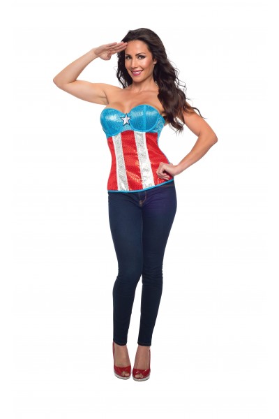 American Dream Sequined Adult Corset | Costume City