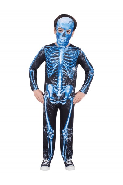 Skeleton Neon Blue Child Costume