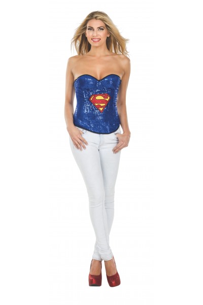 Supergirl Sequin Adult Corset