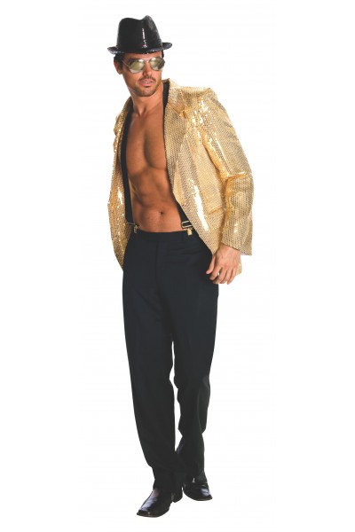 Mens Gold Sequin Disco Jacket