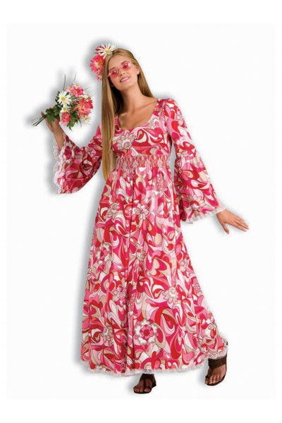 Adult 1960s Flower Child Outfit