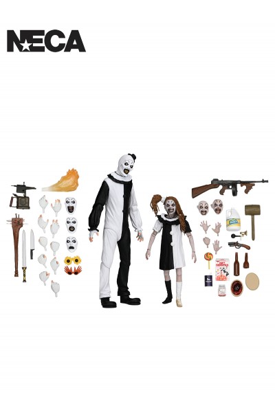 Terrifier Ultimate Art The Clown & Little Pale Girl 2 Pack 7in Scale Action Figures
