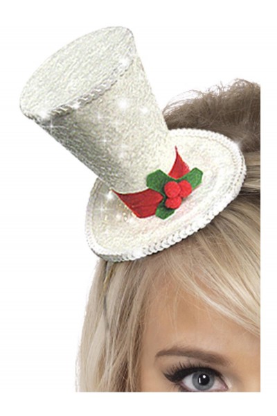 White Mini Top Hat for Adult