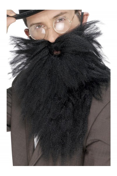 Long Beard & Moustache, Black for Adult