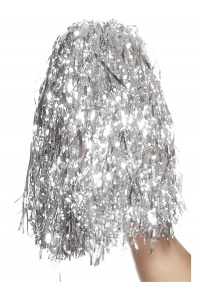 Silver Metallic Pom Poms