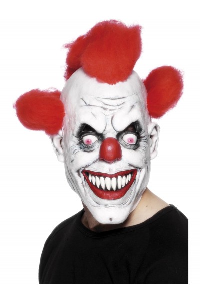 Scary Clown 3/4 Mask With Hair for Adult